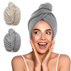 YFONG 2 Pack Microfiber Hair Towel Wrap for Women Super Absorbent Quick Dry Hair Turban for All Hair Style Anti Frizz La