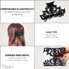 Parcelona French Beau Celluloid Acetate No Slip Sturdy Jaw Hair Claw Clips for Women and Girls Black 3 12