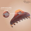 Parcelona French Skinny Boss Medium Dark Brown Shell Matte Finish Covered Spring Jaw Hair Claw Clip Clutcher Clamp 35 In