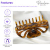 Parcelona French Glossy Belle Large 4 34 Celluloid Acetate No Slip Grip Covered Spring Jaw Hair Claw Clip Clamp Clutcher