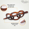 Parcelona French Triple Ringed 35 Celluloid Hair Slider Pin Thru Holder Barrette Non Slip Ponytail Women Hair Accessorie