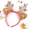 Soochat Christmas Reindeer Headband Glitter Reindeer Antlers Ears Headbands for Xmas Party Hair Accessories