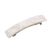 French Amie Oblong 35 Celluloid Handmade No Slip Hair Clip Barrette for Women Made in France Frost White