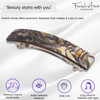 French Amie Oblong Silver Onyx Handmade 35 Inches Strong Grip Celluloid Silver Grey Onyx Automatic Hair Clip Hair Barret