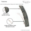 French Amie Oblong Handmade 35 Celluloid Automatic Hair Clip Barrette for Girls Strong Hold Hair Clips for Women No Slip