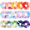 ZOCONE Tie Dye Scrunchies 15 PCS Velvet Scrunchies for Hair in Gradient Color Soft Rainbow Scrunchy Ponytail Holder Hair