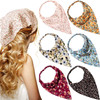 Syhood 6 Pcs Floral Hair Bandanas for Women Girl Boho Hair Scarf Headband with Clip Chiffon Cottagecore Head KerchiefRur