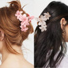 Ahoney 6PCS Flower Hair Clips for Women Strong Hold Nonslip Big Flower Claw Clip for Thick Hair Hawaiian Hibiscus Cute H