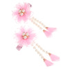 Amosfun Delicate Pearl Tassel Hair Accessories for Girls Flower Hair Clips Decorative Headdress for Birthday Party and D