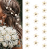 YISSION Decorative Pearl Rhinestone Hair Pins 20Pcs Mini Bridal Hair Barrettes and Accessories for Wedding Girls and Wom
