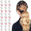 EYEOO 30Pcs Mini Pearl Hair Clips for Women Girls Kids Toddlers Cute Pink Barrettes for Curly Fine Thick Hair Styling We
