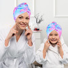 Basumee Microfiber Hair Towel Wrap for Kids 2 Pack Rapid Drying Hair Towel with Button Hair Turbans for Wet Hair Wraps H