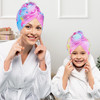 Basumee Microfiber Hair Towel Wrap for Kids 2 Pack Rapid Drying Hair Towel with Button Hair Turbans for Wet Hair Wraps H