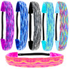 FROG SAC Headbands for Girls 6 Adjustable No Slip Head Bands for Kids Athletic Sport Hair Bands for Women Stretch Elasti