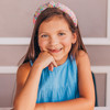 FROG SAC Knotted Headbands for Girls Rainbow Sequin Knot Head Bands for Kids Sparkly Toddler Headband Sparkle Beaded Hai