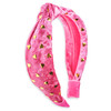 FROG SAC Valentines Headband for Girls Pink Heart Valentine Top Knot Headbands for Kids Stud Knotted Head Bands for Todd