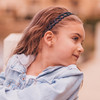 FROG SAC 6 Glitter Headbands for Girls Adjustable Non Slip Thin Elastic Hair Bands for Kids Stretch Heart Zig Zag Girl H