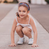 FROG SAC 6 Glitter Headbands for Girls Adjustable Non Slip Thin Elastic Hair Bands for Kids Stretch Heart Zig Zag Girl H