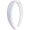 FROG SAC Glitter Headbands for Girls White Head Band Hair Accessories for Little Girl No Shed Sparkly Wide Headband for