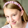 FROG SAC 2 Headbands for Girls Pink Pearl Beaded Head Bands for Kids Cute Little Girl Headband Hair Accessories Confetti