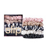 slip Midi Scrunchie Original Mix Set of 5 Pure Silk Scrunchies in Pink Caramel Navy Stripe White Black 100 Mulberry Silk