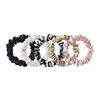 slip Midi Scrunchie Original Mix Set of 5 Pure Silk Scrunchies in Pink Caramel Navy Stripe White Black 100 Mulberry Silk