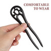 Lurrose Vintage Ebony Hair Chopsticks UShaped Hairpin Retro Hair Stick for Women Styling Party Accessories