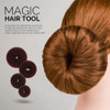 FANDAMEI Hair Accessory Set 20 Invisible Nets 4 Donut Makers 5 Elastics 20 Bobby Pins Brown
