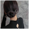 Yheakne Vintage U Shape Hair Stick Pins Moon Hair Fork Metal Long Hair Pin Silver Minimalist Hair Bun Holder Stick Frenc