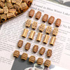VENOFEN 50PCS Wood Beads for Hair Imitation Wooden Loc Bead Dreadlock Jewelry Mixed Style Braid Accessories for Women an