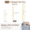 U Shaped Hair Pins IKOCO 24inch Bun Hair Pins for Women with Storage Box Golden