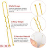 U Shaped Hair Pins IKOCO 24inch Bun Hair Pins for Women with Storage Box Golden