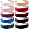 Wecoe 10 Pack Satin Headbands 1 Inch Wide Red White Black Pink Purple Headband Women Girls Non Slip Fashion Hair Bands D