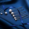 Charonle 32 Pieces Wedding Pearl Hair Pins Bridal Pearl Rhinestone Hair Accessories U Shape Barrette for Bride Bridesmai
