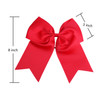 8 Inch Cheerleader Bows Ponytail Holder Solid Color Cheerleading Bows Hair Tie Red