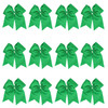 8 Inch Cheerleader Bows Ponytail Holder Solid Color Cheerleading Bows Hair Tie Green