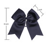8 Inch Cheerleader Bows Ponytail Holder Solid Color Cheerleading Bows Hair Tie Black