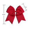 8 Inch Cheerleader Bows Ponytail Holder Solid Color Cheerleading Bows Hair Tie Cherry Red
