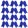 8 Inch Cheerleader Bows Ponytail Holder Solid Color Cheerleading Bows Hair Tie Royal Blue