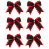 8 Inch 2 Colors Cheerleader Bows 2 Layers 6 Pcs Ponytail Holder Cheerleading Bows Hair Elastic Hair Tie RedBlack