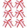 8 Inch 2 Colors Cheerleader Bows 2 Layers 6 Pcs Ponytail Holder Cheerleading Bows Hair Elastic Hair Tie RedWhite