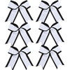 8 Inch 2 Colors Cheerleader Bows 2 Layers 6 Pcs Ponytail Holder Cheerleading Bows Hair Elastic Hair Tie BlackWhite