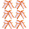8 Inch 2 Colors Cheerleader Bows 2 Layers 6 Pcs Ponytail Holder Cheerleading Bows Hair Elastic Hair Tie OrangeWhite