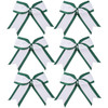 8 Inch 2 Colors Cheerleader Bows 2 Layers 6 Pcs Ponytail Holder Cheerleading Bows Hair Elastic Hair Tie Forest greenWhit