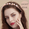 Coridy Pink Rhinestones Headbands for Women Crystal Beaded Hairbands Baroque Thin Hair Hoops Bejeweled Headband for Wome