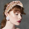HSWE Crystal Velvet Headband Cross Knotted Turban Headdress Colorful rhinestone Statement Wide Hair Band Hoop Accessorie