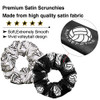 WILLBOND 12 Pieces Silk Hair Scrunchies Volleyball Sport Hair Elastic Satin Ties Bands Ponytail Holders for Players Team