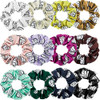 WILLBOND 12 Pieces Silk Hair Scrunchies Volleyball Sport Hair Elastic Satin Ties Bands Ponytail Holders for Players Team