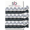 SportyBella Volleyball Hair Ties 6Pack Black and White NoCrease Elastic Bands Volleyball Accessories for Girls Teens Tea