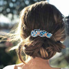 Yheakne Gold Crystal Wedding Hair Clip Barrette Rhinestone Hair Clip Comb Headpieces Shining Bride Hair Barrette Headwea